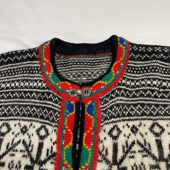 Vintage Nordic Wool Mohair Sweater Cardigan Size M/L/XL See Measurements - Picture 4 of 12